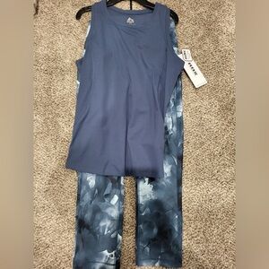 NWT RBX Active Wear Teal Tank and Leggings Set Size Small
